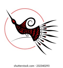 illustration of bird of paradise in lap, vector EPS 8