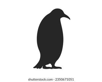 Illustration of bird penguin silhouette.