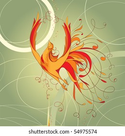 Illustration of a bird a phoenix Vector