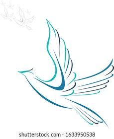 Illustration of a bird in the sky