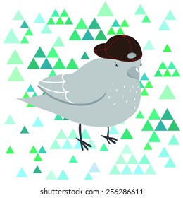 illustration with bird sparrow