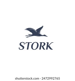 Illustration of a bird stork logo. Suitable for your design need, logo, illustration, animation, etc.
