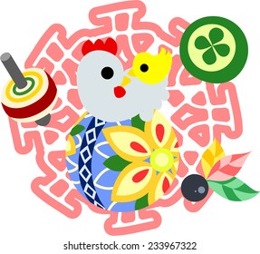 The illustration of the bird which is usable for the one point of greeting cards.