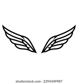 Illustration of the bird wings. Design element for logo, label, sign, emblem. Vector illustration