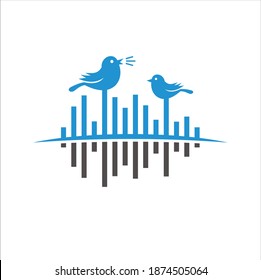 illustration of birds chirping. vector art.