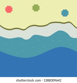 Illustration of bird's eye view of beach front