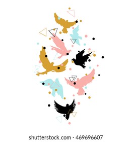 Illustration of birds silhouettes