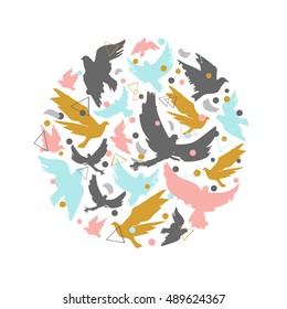 Illustration of birds silhouettes