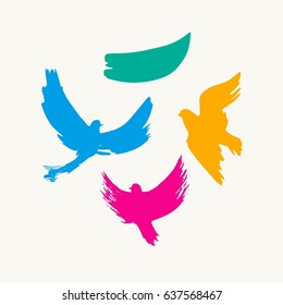 Illustration of birds silhouettes