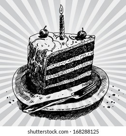 Illustration of a Birthday Cake