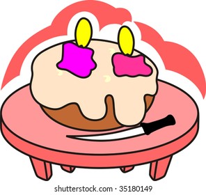 Illustration of Birthday cake