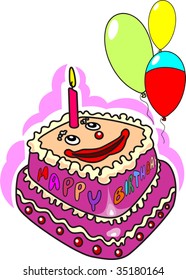 Illustration of Birthday cake