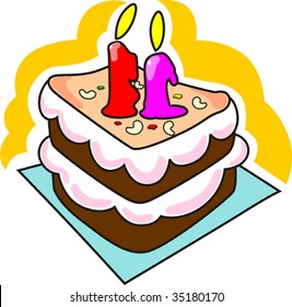 Illustration of Birthday cake