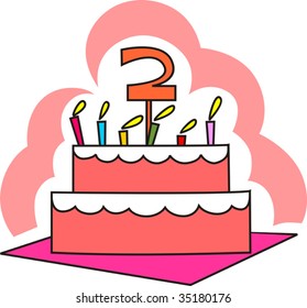 Illustration of Birthday cake