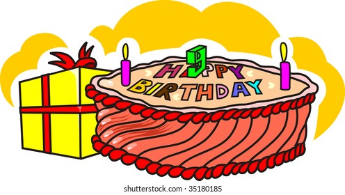 Illustration of Birthday cake