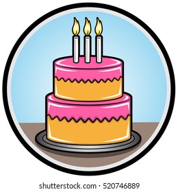 Illustration of a Birthday Cake