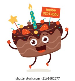 Illustration Of A Birthday Cake Character