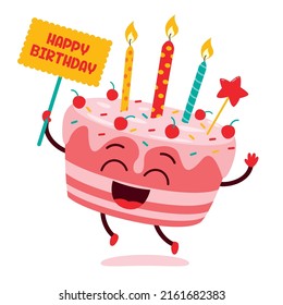 Illustration Of A Birthday Cake Character