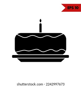 illustration of birthday cake glyph icon
