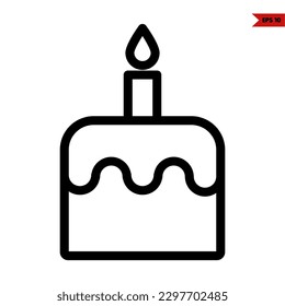 illustration of birthday cake line icon 