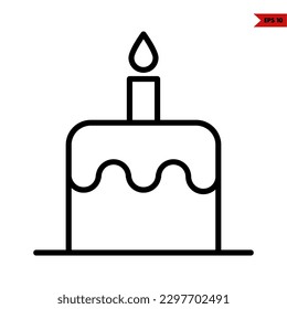 illustration of birthday cake line icon 