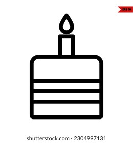 illustration of birthday cake line icon 