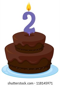 illustration of a birthday cake on a white background