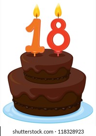 illustration of a birthday cake on a white background