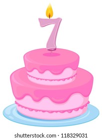 illustration of a birthday cake on a white background