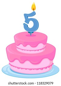 illustration of a birthday cake on a white background