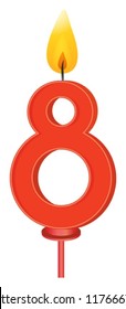 Illustration of a birthday candle number