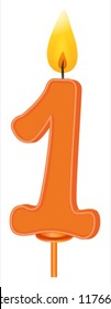 Illustration of a birthday candle number