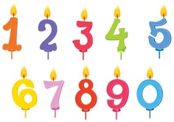 Illustration Of Birthday Candles On A White Background