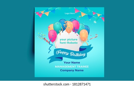 illustration of a birthday card with Balloons 