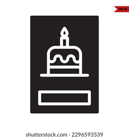 illustration of birthday card glyph icon 