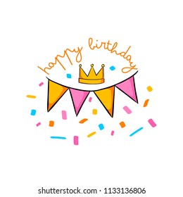 Illustration birthday element for logo, banner or postcard designs