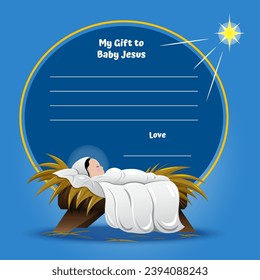 An illustration of birthday gift for baby Jesus writing prompt