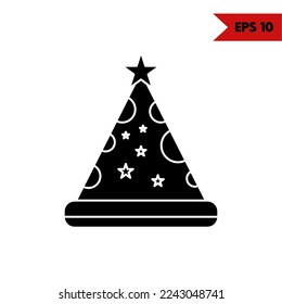 illustration of birthday hat glyph icon