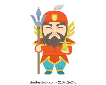 Illustration of Bishamonten God of the Seven Lucky Gods.
