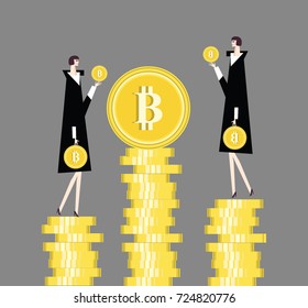  illustration bit coin new virtual money concept