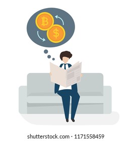 Illustration of bitcoin concept