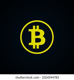 Illustration of Bitcoin Icon Sign