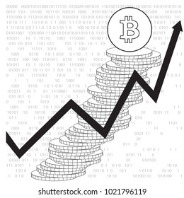 Illustration of bitcoin. Vector