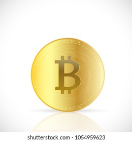 Illustration of bitcoins isolated on a white background.