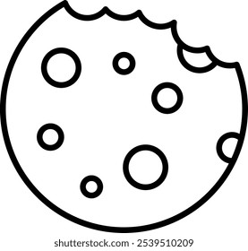 Ilustração de um biscoito mordido com batatas fritas de chocolate.