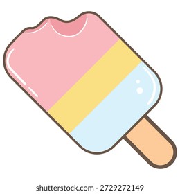 Ilustración de una paleta mordida