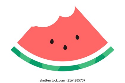 Ilustración de una sandía mordida.