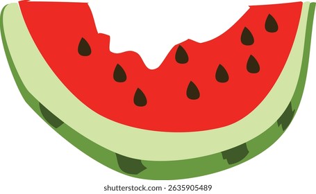 illustration of a bitten watermelon slice