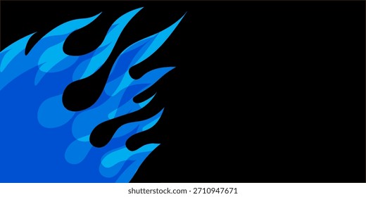 Ilustración de forma abstracta negra con espacio de copia sobre fondo azul. espacio de escritura y concepto de color Imagen generada digitalmente.


