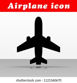 Illustration of black airplane vector icon design